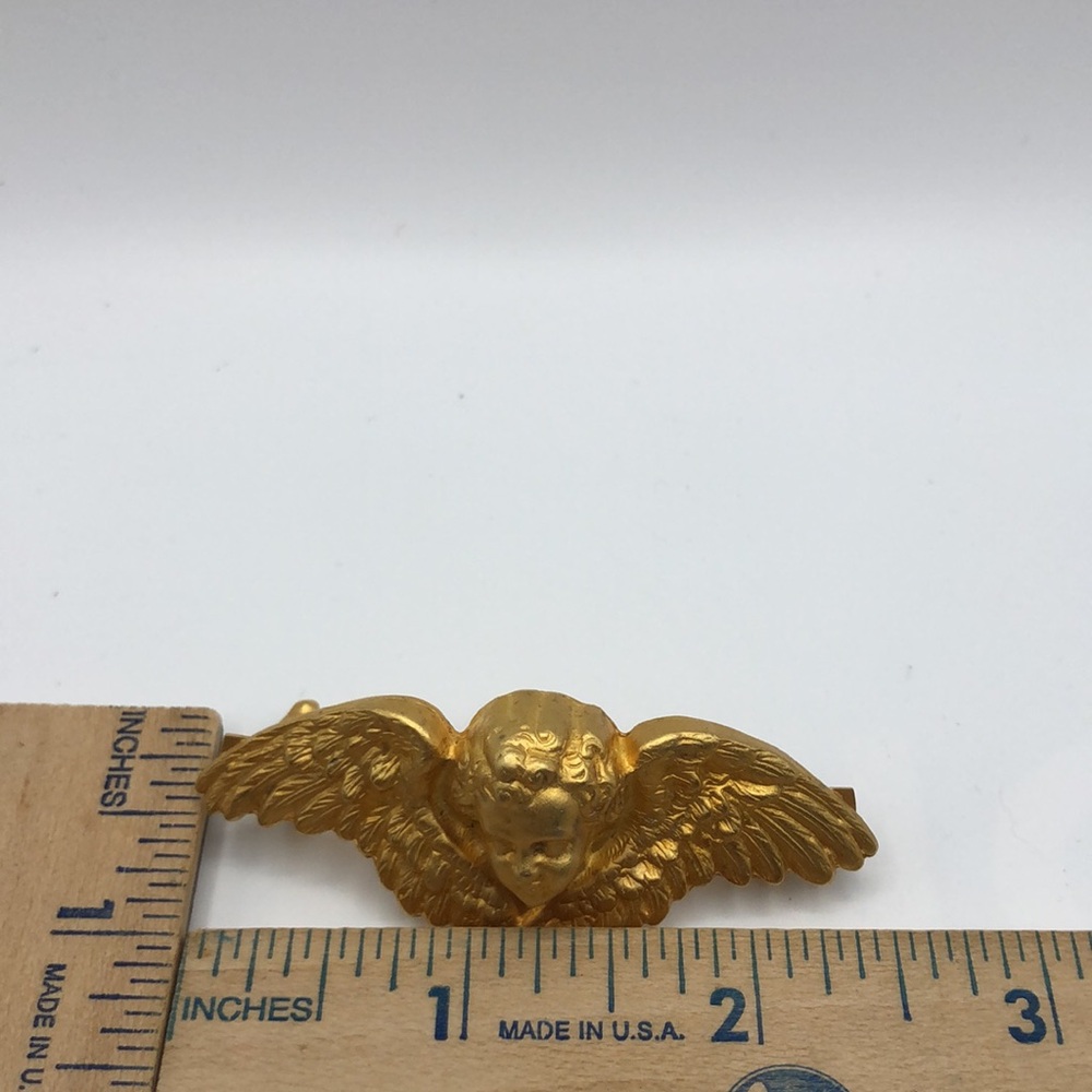 Kirks Folly Art Nouveau Style Gold Tone Angel Winged Cherub Hair pin - Picture 9 of 10